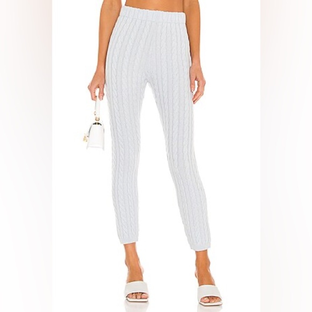RONNY KOBO Lynsie Cashmere / Wool Knit Pant In Light Blue S